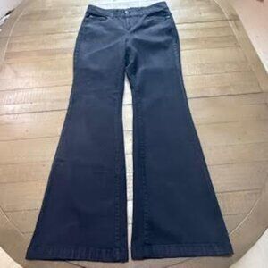 INC Denim Jeans Sculpting Fit Flare Black Stretch Mid Rise Women’s Size 12